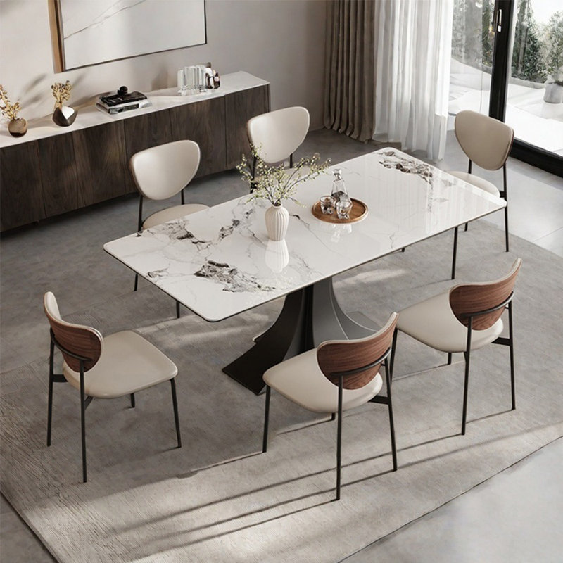Ensemble de table de salle à manger rectangulaire minimaliste français, H 29,5 po x L 55,1 po x l 31,5 po
