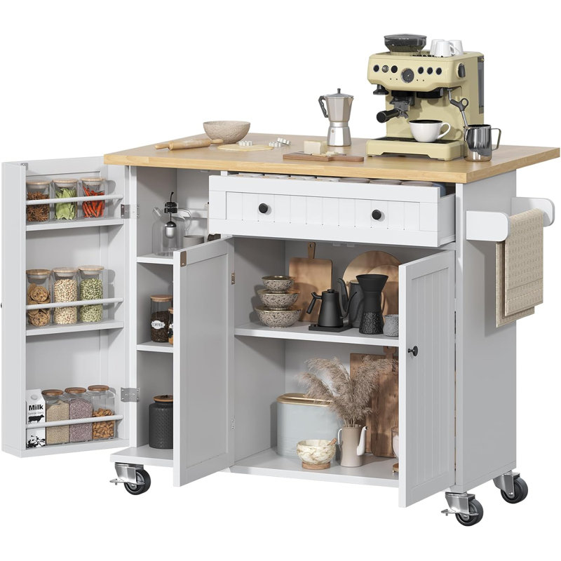 Degenhardt 35.8 " W Kitchen Island, White