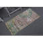 Tapis turc vintage Oushak rose pour le bureau, la cuisine ou le vestibule - Design tribal antique