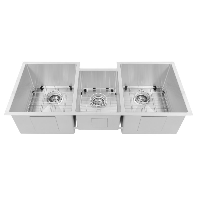 DuraSnow® ZLINE 45" Breckenridge Undermount Triple Bowl Fingerprint Resistant Stainless Steel Kitchen Sink with Bottom Grid