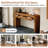 Rustic Console Table with Fluted Drawer Front, Entryway Table with Curved Corners & Thick Legs, Sturdy Sofa Table for Hallway & Living Room (Brown)