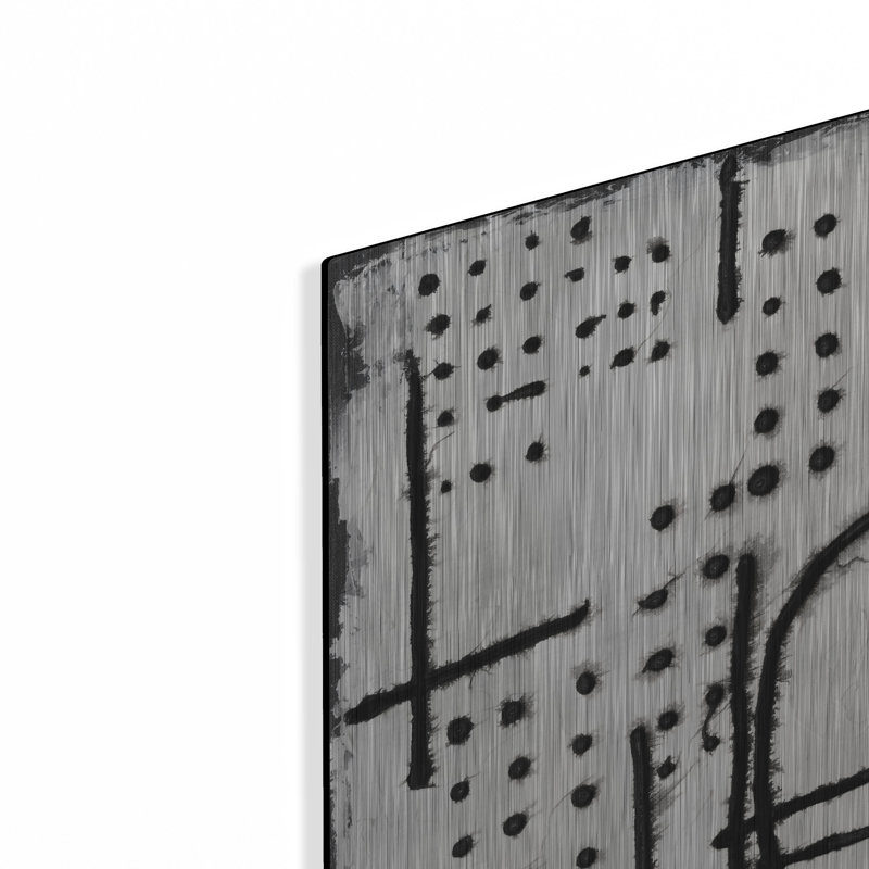Art mural en métal luxueux «Scribed Platform 2» par Michael Willett, 12 po x 12 po, H 12 po x l 12 po