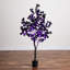 Arbre d'eucalyptus artificiel pré-éclairé noir d'Halloween avec 160 lumières DEL orange et mauves-581597689