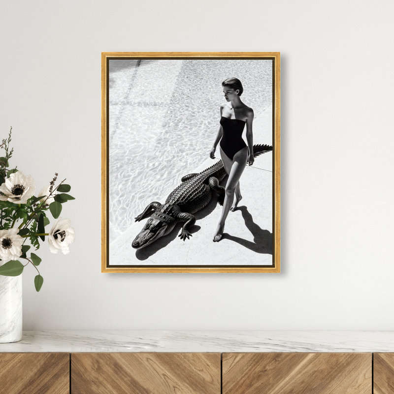 Reptilian Elegance II Print by Oliver Gal, 37"H x 31"W, Gold Floater Frame