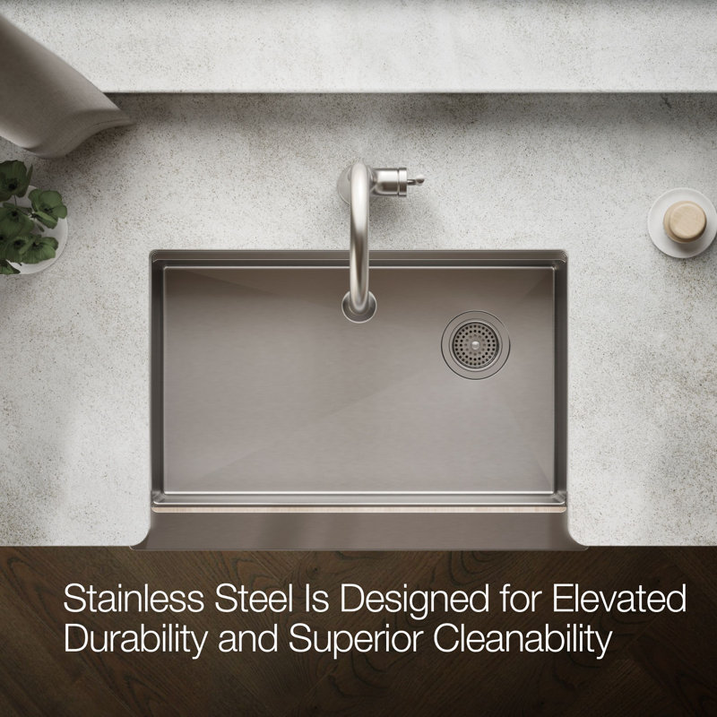 Strive® 29-1/2 In. Undermount Single-Bowl Farmhouse Workstation Kitchen Sink