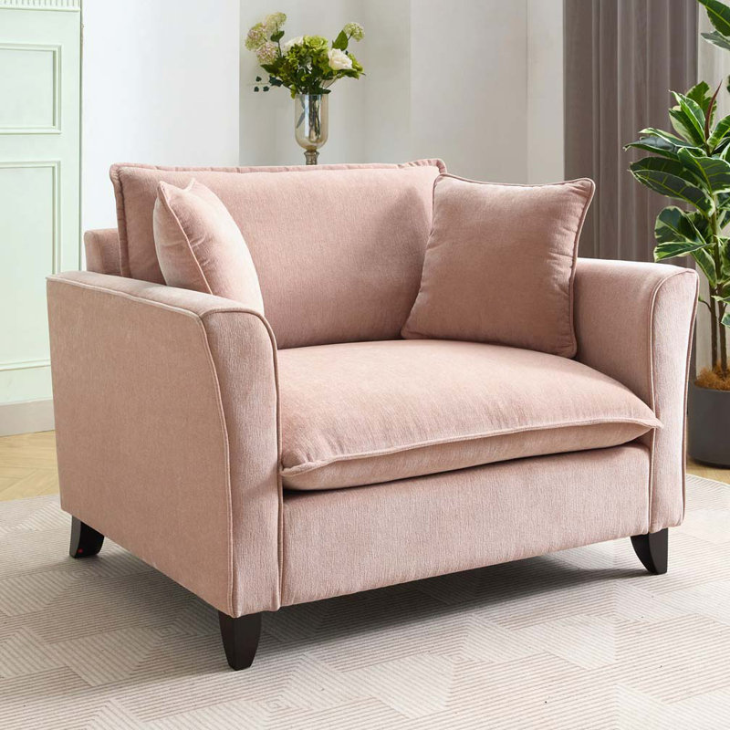 Fauteuil surdimensionné en chenille 46,9 po, Rose