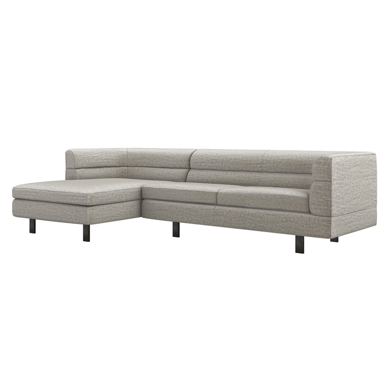 Ornette Chaise Sectional, Left Hand Facing, Cameo 100% Polyester, Black