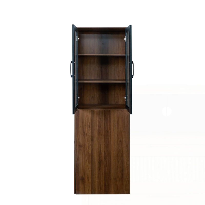 70.87" H Display Storage  Cabinet, Walnut