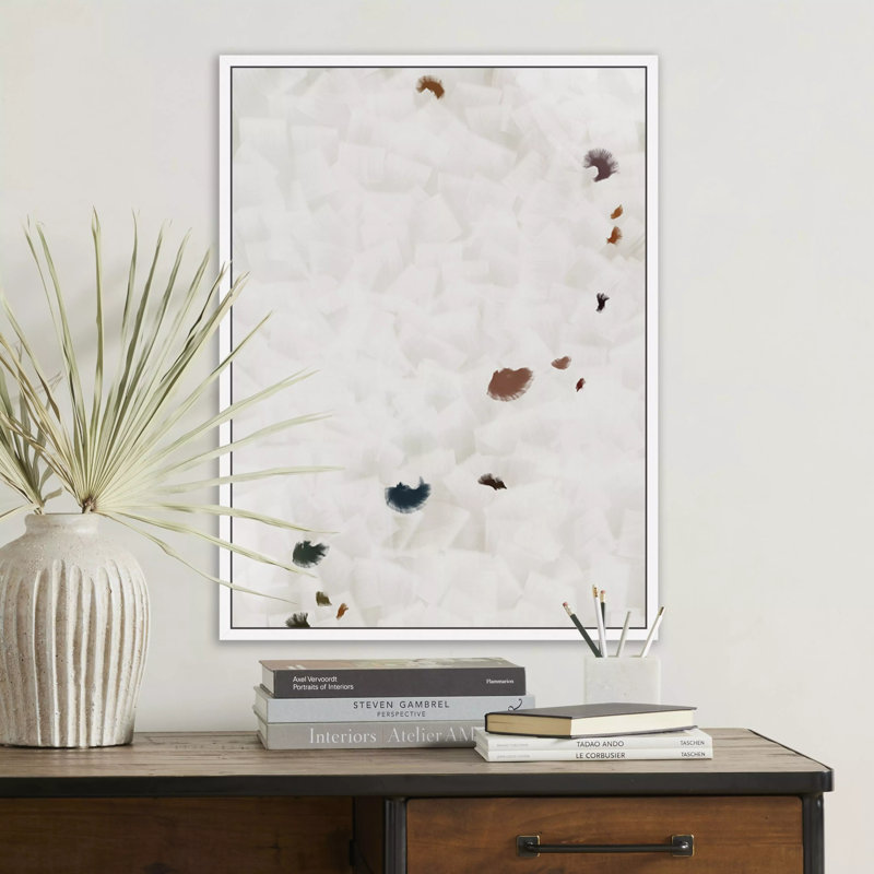 In Flight No 15 Painting by Patricia Vargas, 40" H x 30" W, White Maple Framed