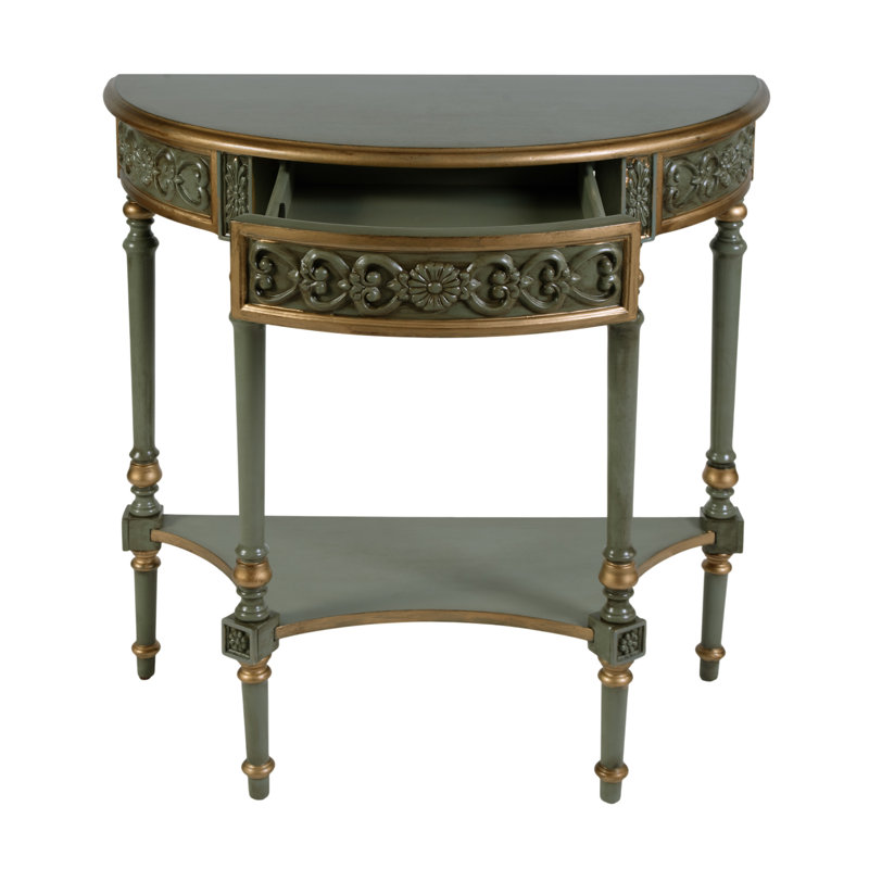 Danelle Demilune 30" Console Table, Pastel Green