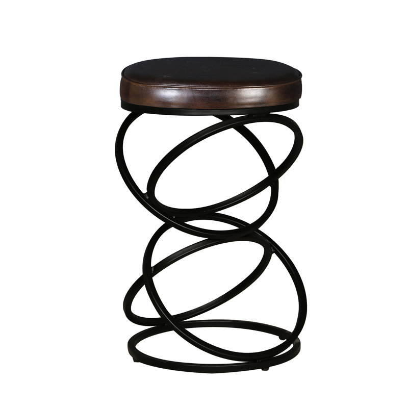 Traun Upholstered Counter Stool with Metal Frame, Counter Stool (24" Seat Height), Tan