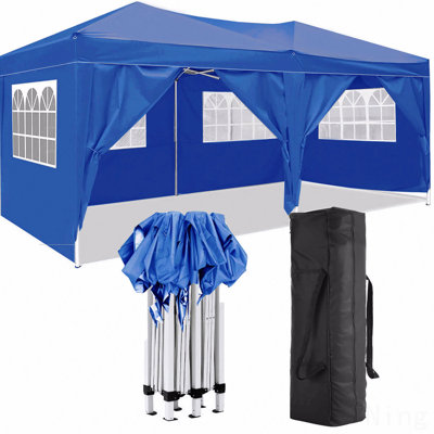 10'X20' Folding Canopy With 6 Removable Sidewalls Outdoor Event Shelter UPF 50+ Gazebo Portable Tents For Parties Beach Camping Wedding EZ Pop Up Canopy With Carry Bag