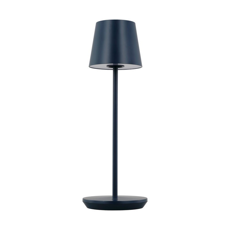 Rukija 1-Light Modern Rechargeable Table Lamp with Shade, Blue