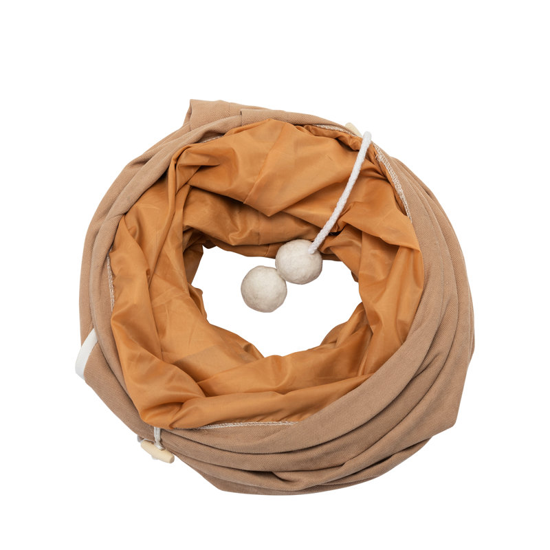 Lit tunnel lavable pour chat d'intérieur avec conception pliable, coussin suspendu et chaud, coussin pour chat café, pliable, lavable, idéal pour jouer,