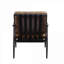 Compact Single-Seat Modern Accent Arm Chair with Metal Legs, Genuine Leather Brown Finish