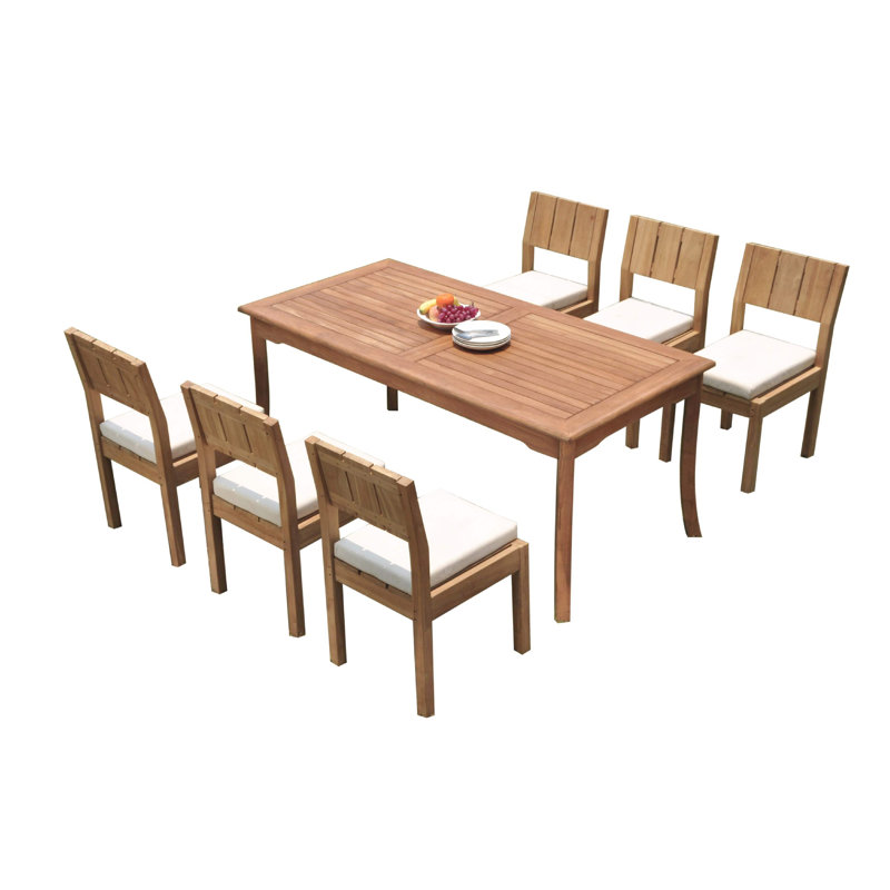 Ensemble repas 7 pièces teck Urgeon