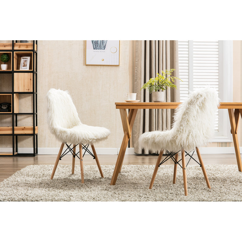 Chaise d'appoint avec pieds en hêtre, Tissu blanc