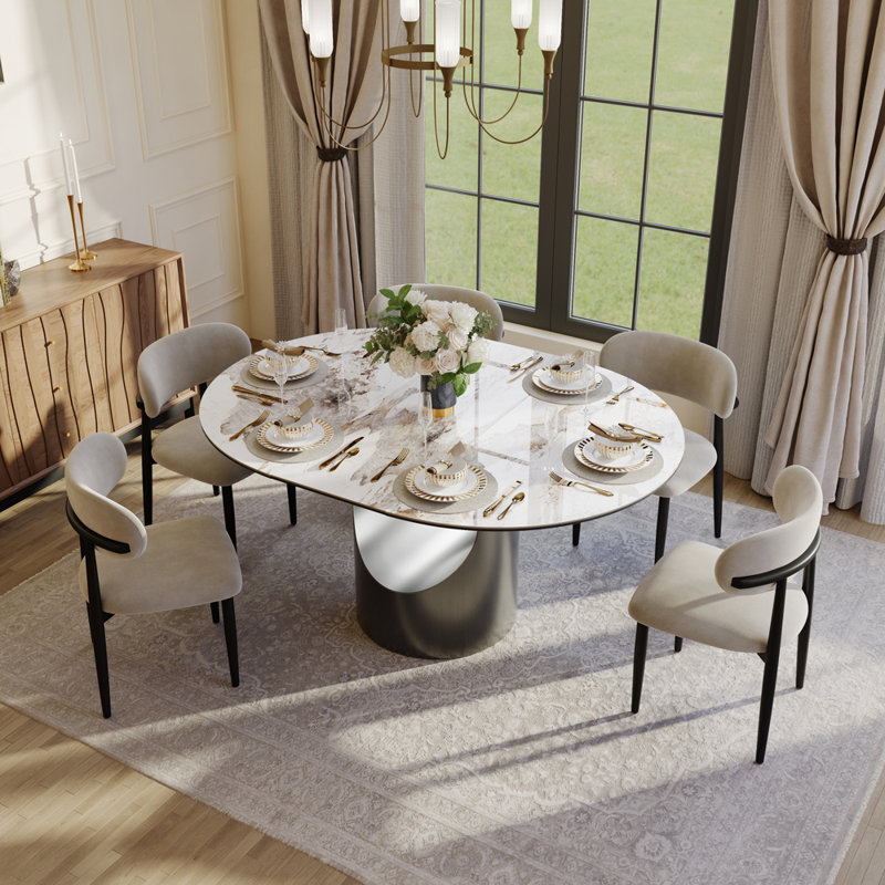 Table de salle à manger extensible moderne de 47 à 63 po pour 4-6 personnes, plateau en verre fritté et en verre Pandora, base en métal bronze, conception à rallonge papillon, surface ronde facile à nettoyer, table de cuisine compacte - Style centenaire