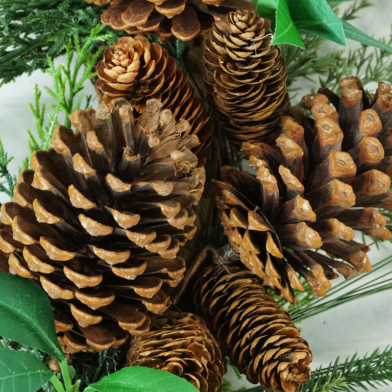 24-Inch Green and Brown Pine Cone Artificial Christmas Wreath