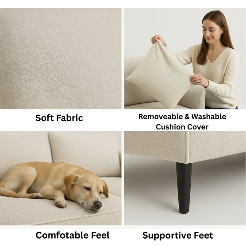 3 Seater Sofa Bed, Right Hand Facing, Cream