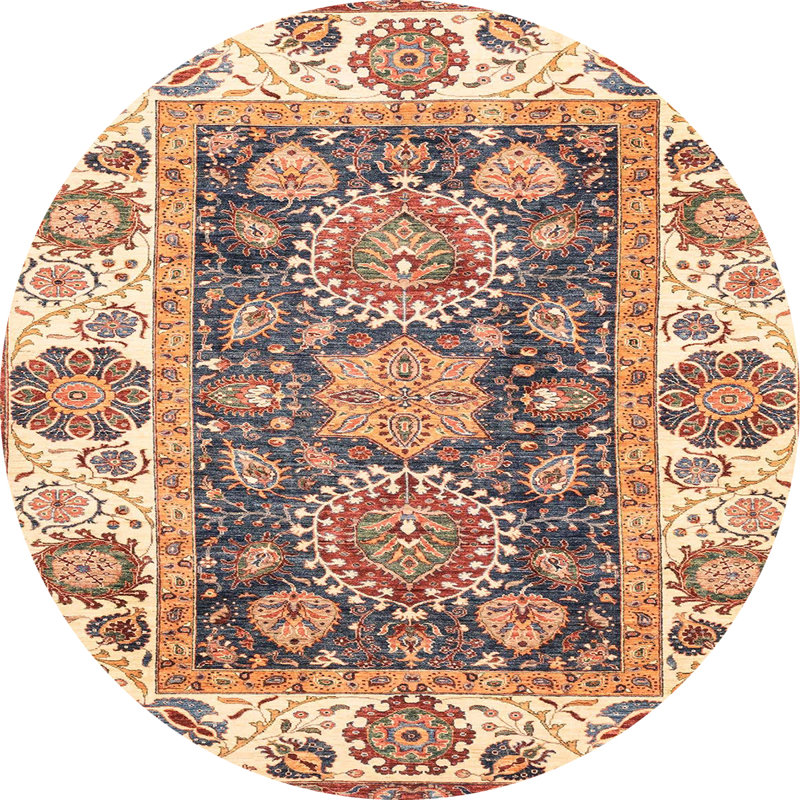 Abstract Indoor Rug, Round 4'
