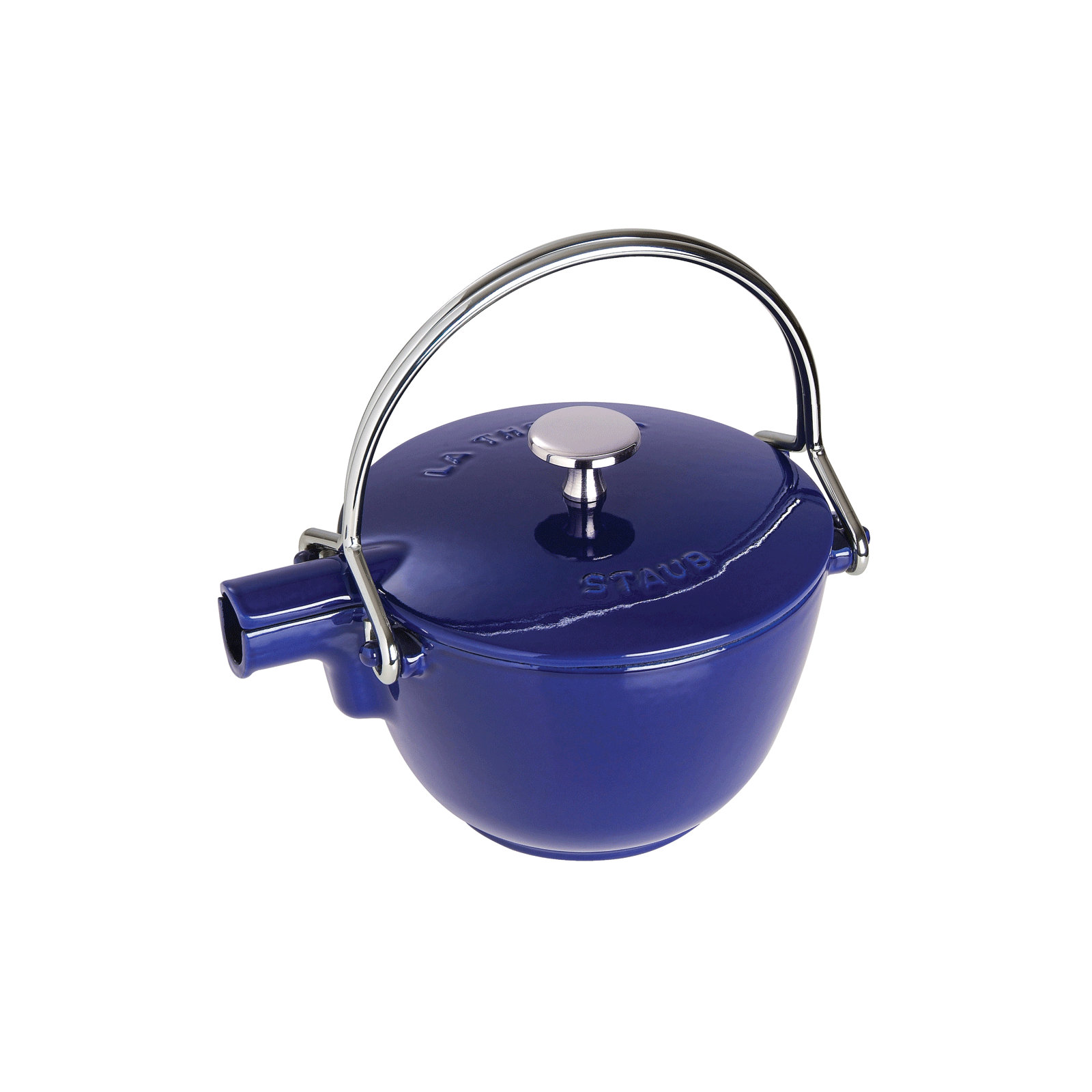 Staub Cast Iron 1-Quart Round Tea Kettle, Dark Blue