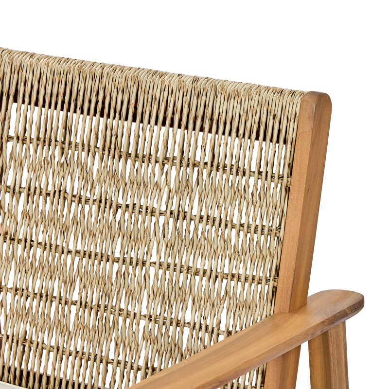 Chaises de salle à manger d'extérieur Ullman Modern Coastal Acacia, Teck clair