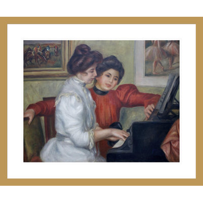 «Yvonne and Christine Lerolle at the piano» par Pierre-Auguste Renoir, impression giclée encadrée