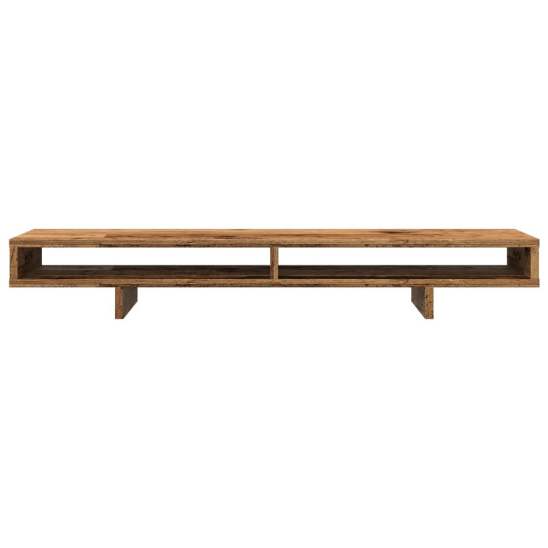 Balzarotti Manufactured Wood Monitor Stand, Old Wood, 15cm H x 100cm W x 27cm D