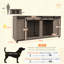 Mobilier de cage pour chien avec séparateur amovible pour 1 ou 2 chiens