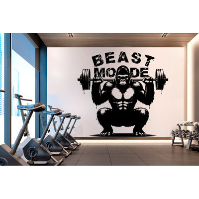 Gorilla Beast Mode Gym Wall Decor Lion Fitness Wall Art Gym Wall Decals Gorilla Wall Decal Crossfit Gifts Home Gym Wall Sticker Gym 748RS