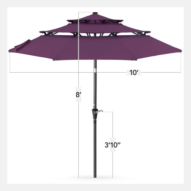 3-Tier Patio Umbrella, Amethyst Purple