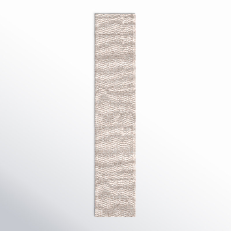 Tapis beige fait à la main Elle, Tapis de couloir 2 pi 9 po x 10 pi