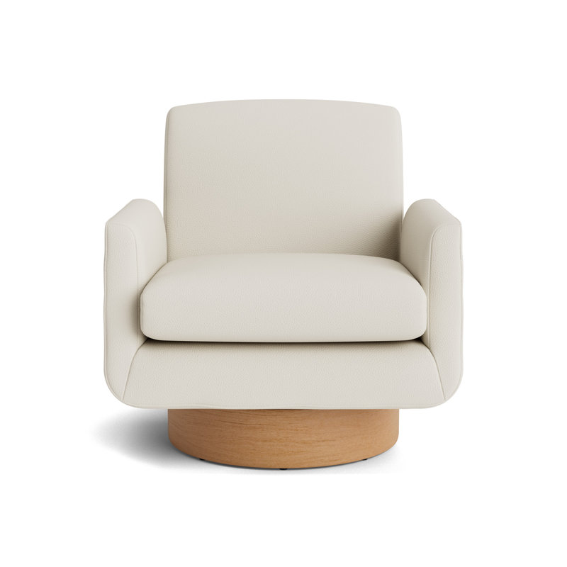 Supernova Full Swivel Leather Chair, Natural, Greenwich Performance Leather - Cream