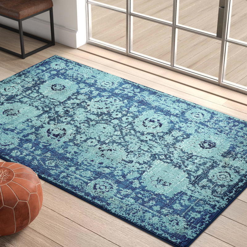 Colfin Washable Floral Indoor Rug, Rectangle 9' x 12'2"