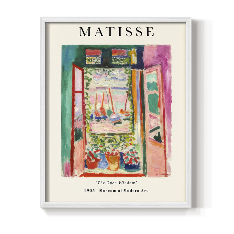 Matisse CL , reproduction encadrée - bois massif, Blanc, H 14 po x l 11 po
