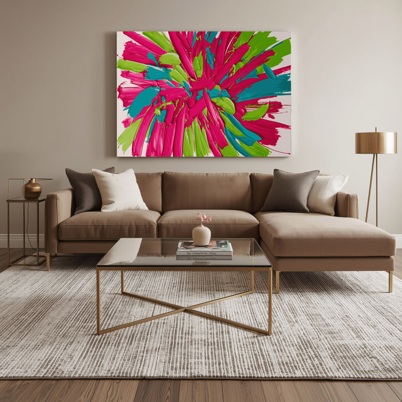 «Neo Expressionism 43», art mural sur toile rouge, H 16 po x l 20 po