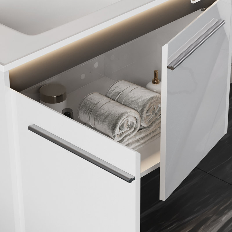 Ensemble de meuble-lavabo avec lavabo Ayanda, Blanc