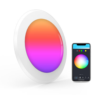 Lumary Smart Flush Mount Ceiling Lights 5/6 Inch, RGBWW WiFi LED Disk Light, Color Changing 2700-6500K Dimmable Recessed Lighting, Surface Mount, Compatible with Alexa/Google Assistant,1 Pack