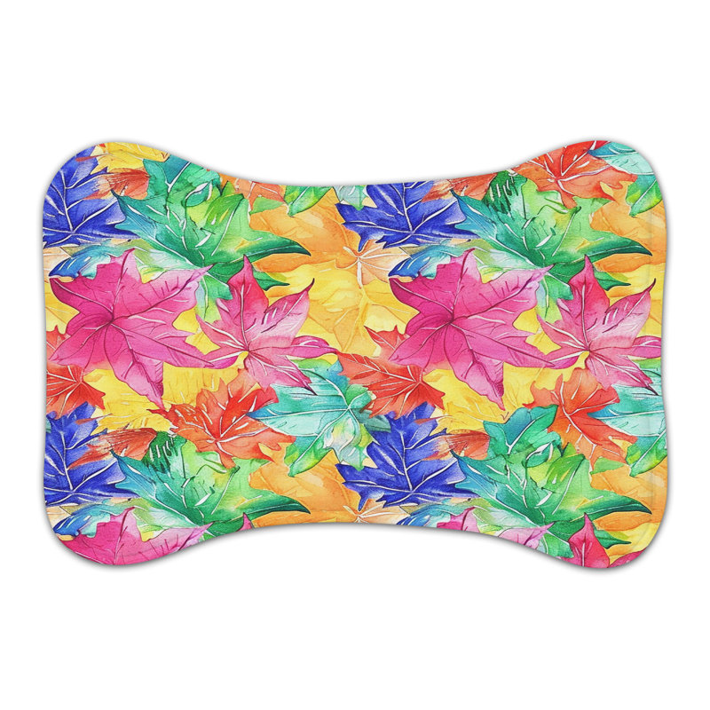 Autumn Leaf Patterns - Bone Shape Feeding Mat