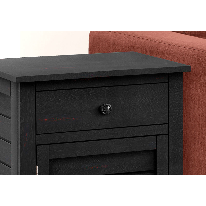 Versatile Nightstand With Drawer And Lamp Compartment For Bedroom Enhancement, Black