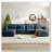 U-Shaped Freely Transformable Modular Corner Sofa with Two Ottomans