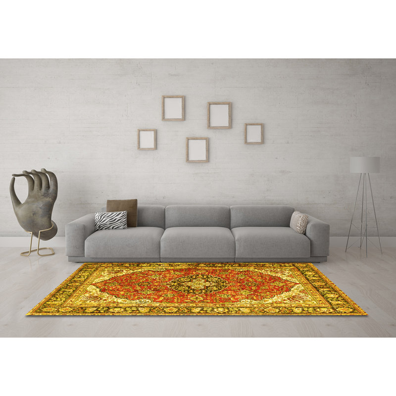 Washable Oriental Indoor Rug, Square 7'