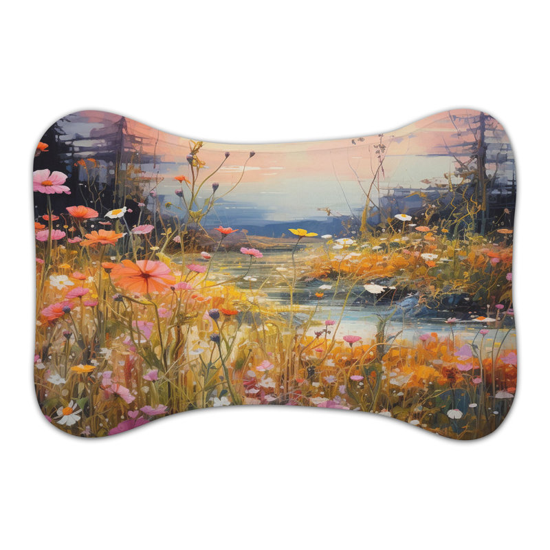 Tapis à motif floral 1 pièce, Petit (14 po)