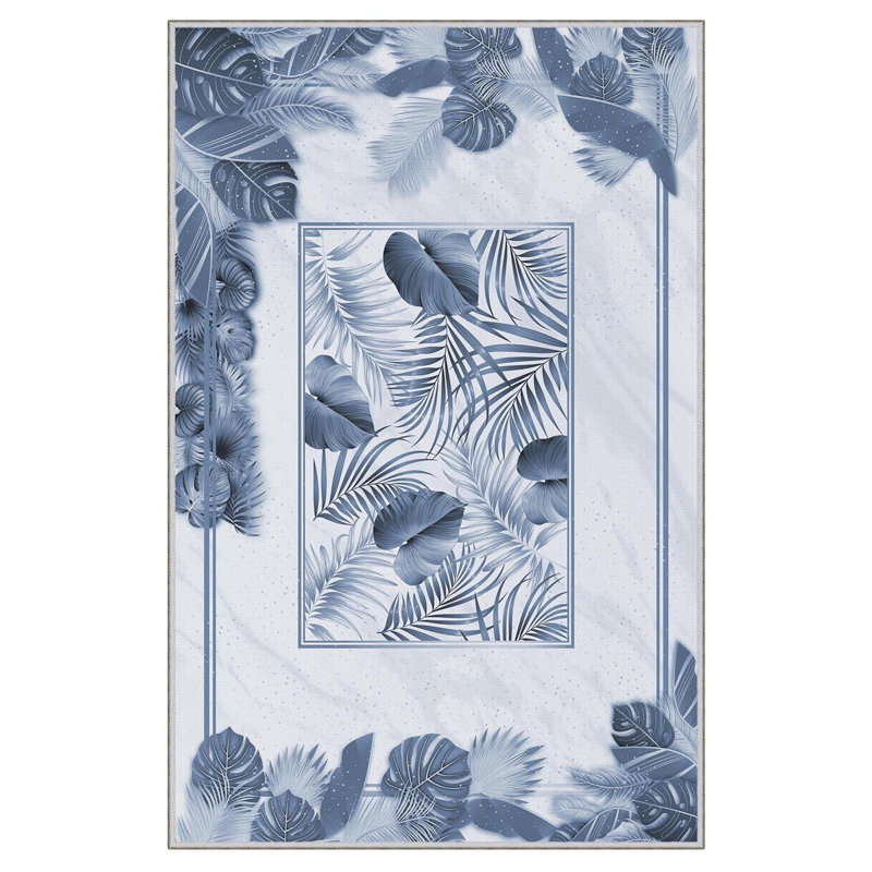 Tapis tissé de qualité supérieure (1,6 x 2,6 pieds), 100% polyester, d'une hauteur de poils de 0,3 po | Pois antibactérien antidérapant en PVC | Lavable à la machine, impression numérique 3D | Idéal pour le salon, la chambre à coucher et le vestibule