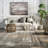 Aagna Distressed Medallion Power Loom Performance Brown/Gray/Ivory Rug-1529334004