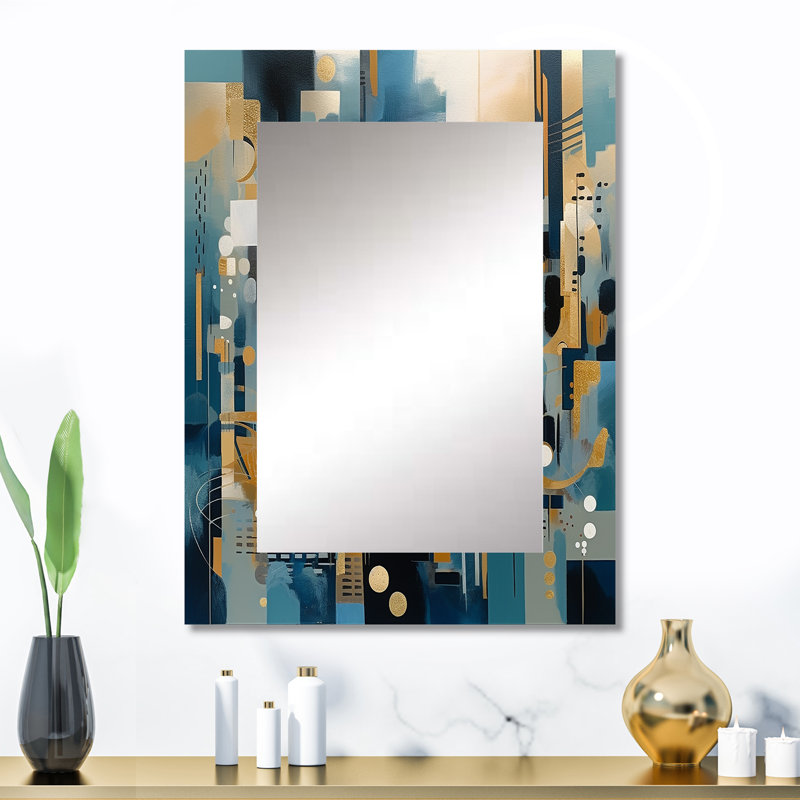 Transcending Reality IV - Landscapes Decorative Mirror, Blue Wall Mirror, Printed Metal Art, 32" x 24"