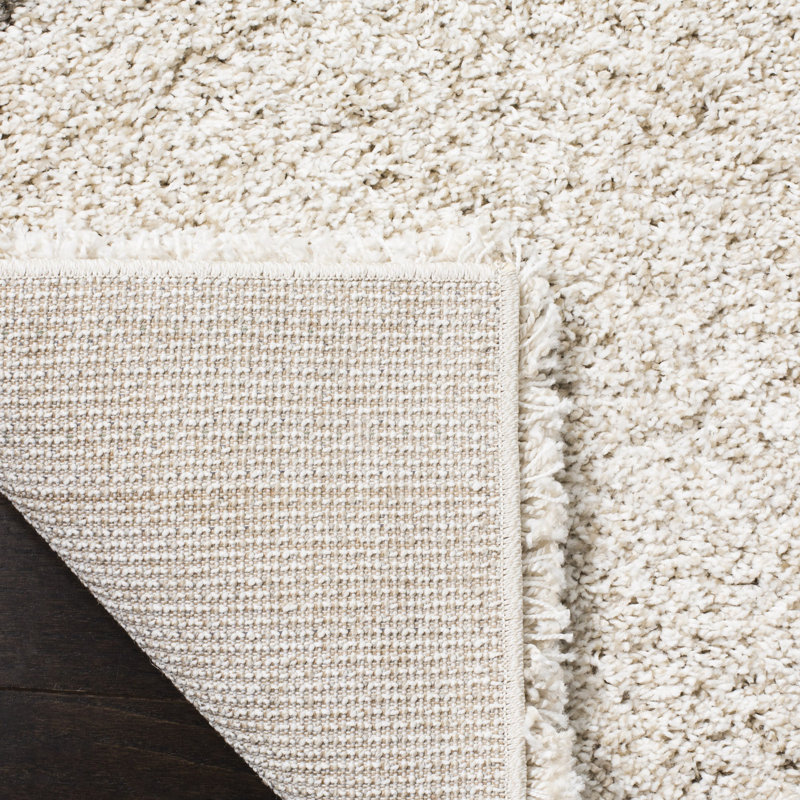 Darrold Shag Performance Geometric Rug, Rectangle 8' x 10', Ultra Plush 1.81", Ivory/Gray