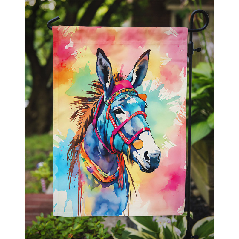 Drapeau de jardin hippie avec des ânes