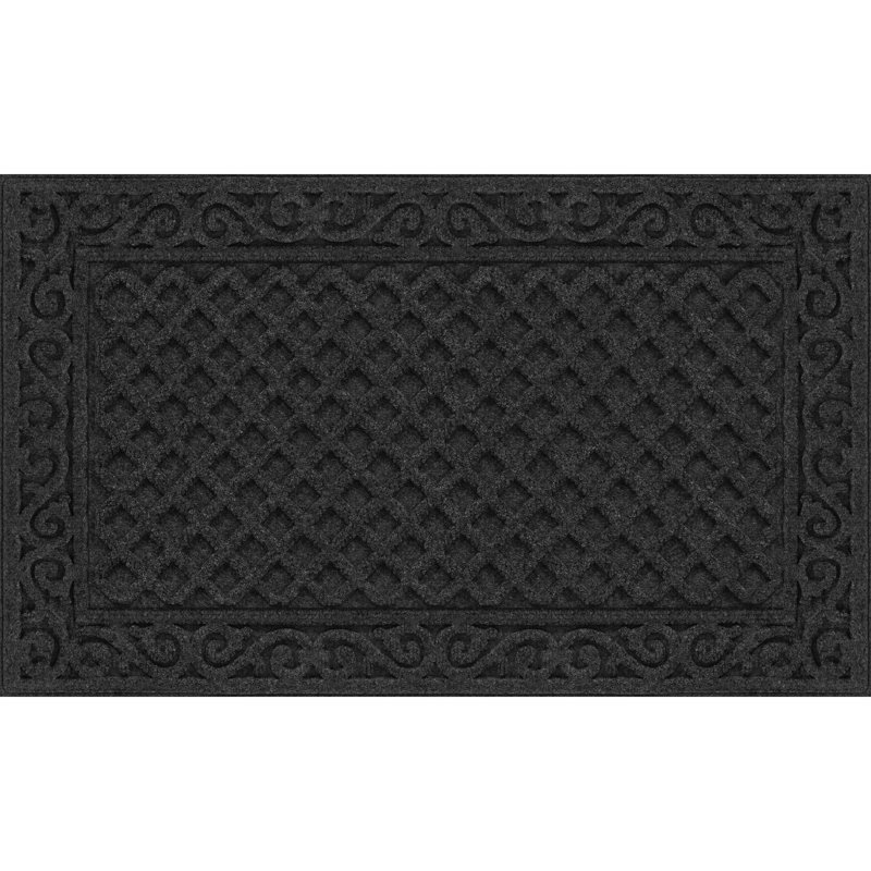 Apache Mills Textures Iron Lattice Non Slip Weather and Stain Resistant Entrance Doormat, Gray, 18" W x 30" L